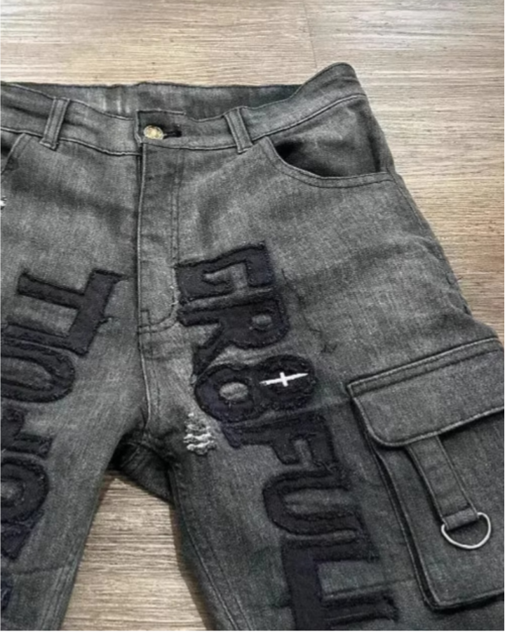 American-Style Distressed Hip-Hop High Street Pocket Shorts