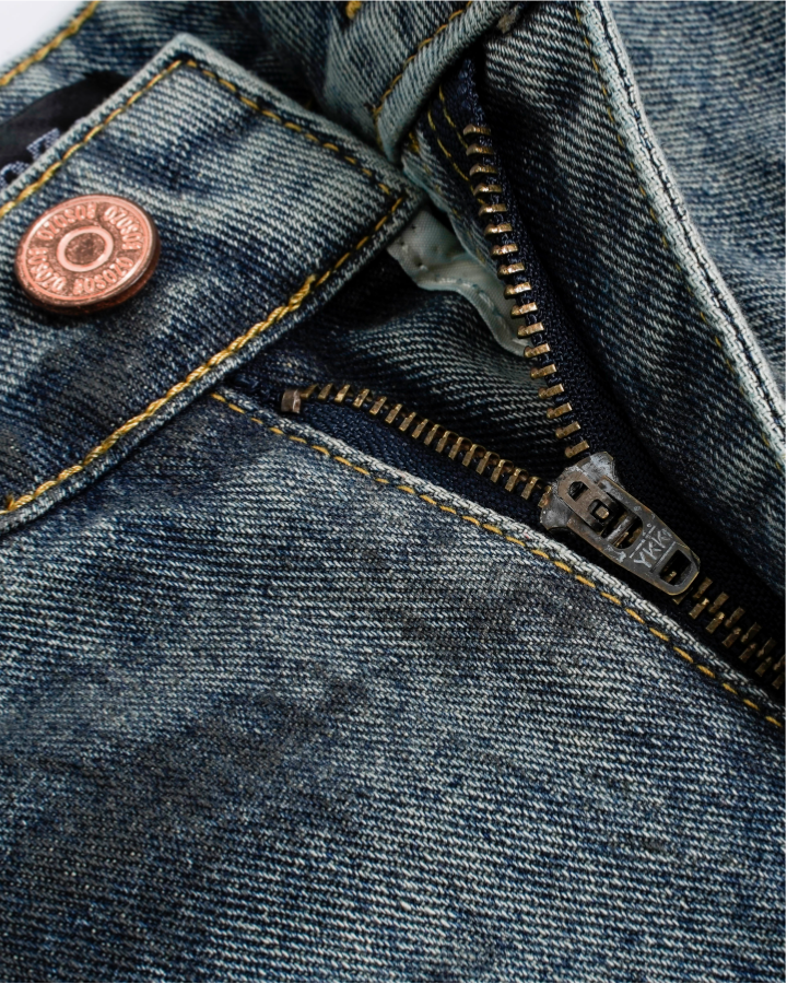 Distressed Workwear Denim Capri Pants