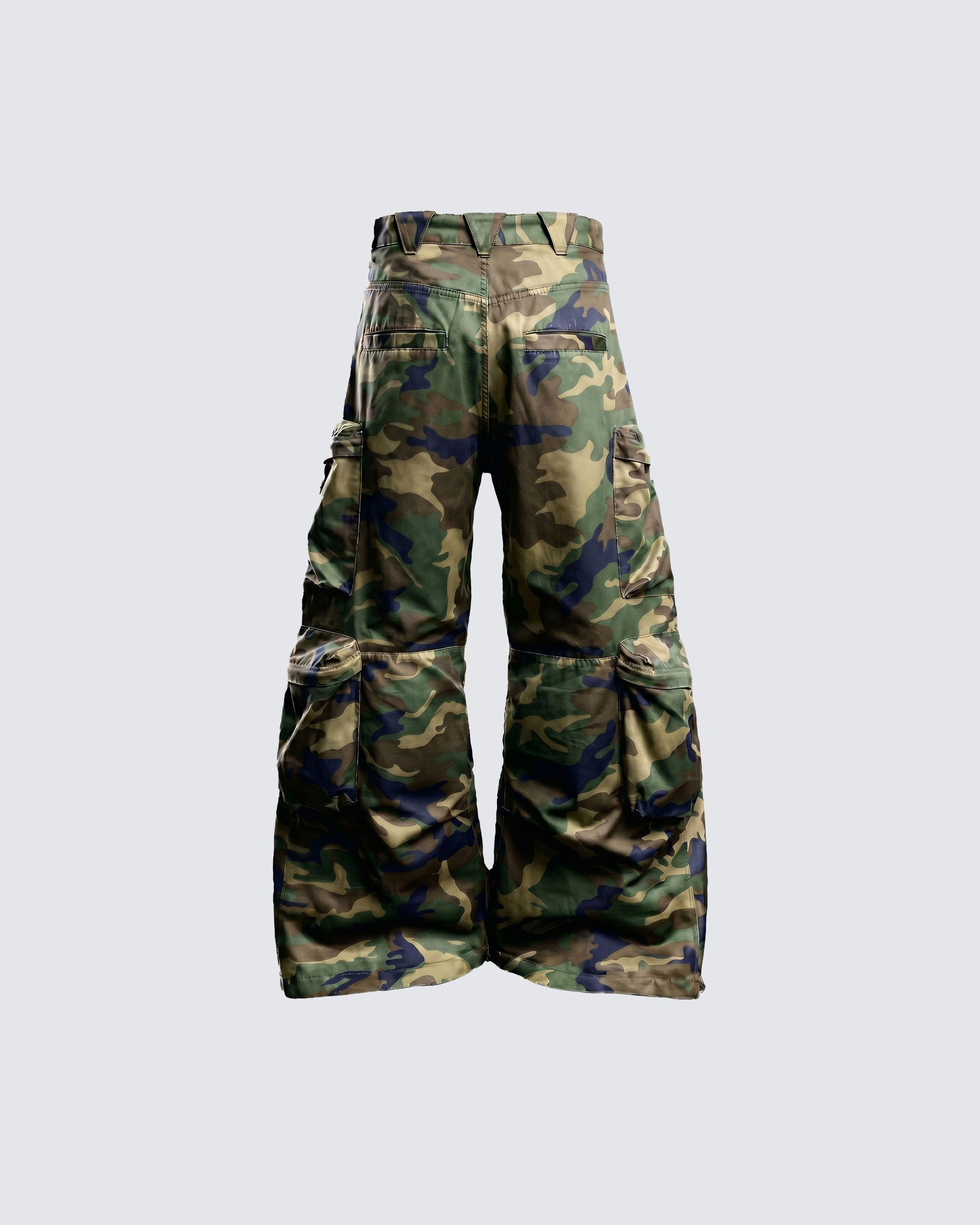 KIIKIO-New Y2K Camo Multi-Pocket Wide Leg Cargo Pants