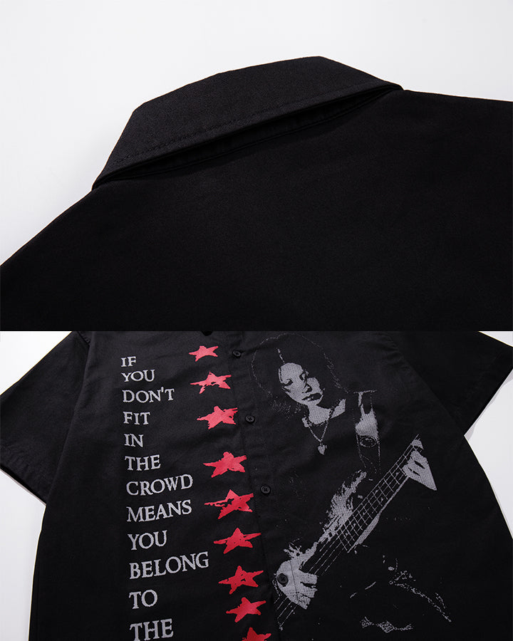 American Urban Rebel Graphic Polo Tee New