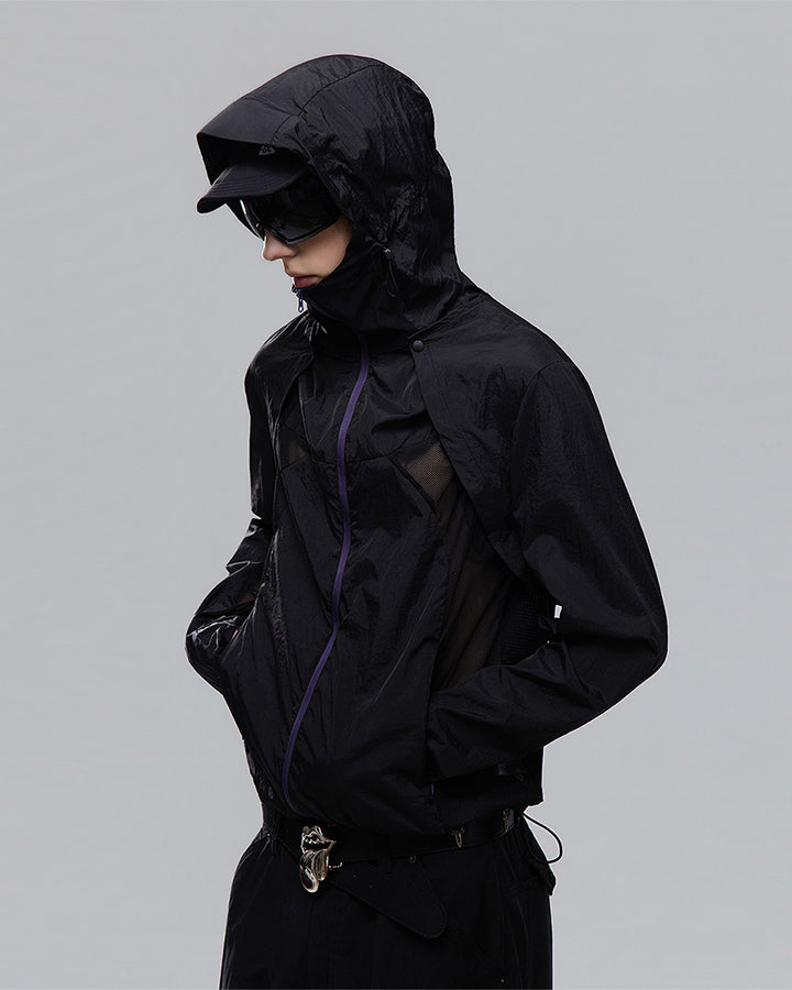 Detachable Vest Mesh Breathable Hooded Sun Protection Jacket