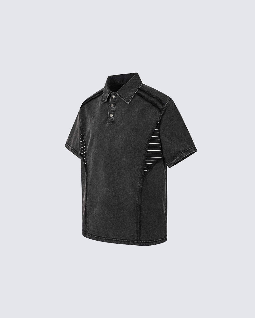 High-Street Deconstructed Washed Polo Shirt