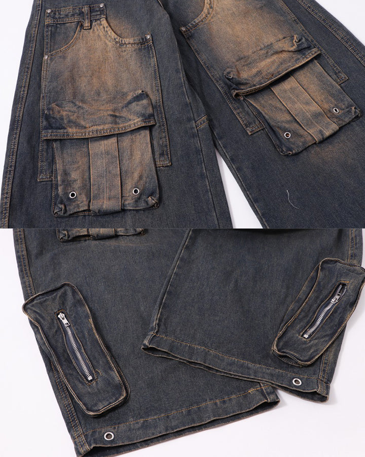 Distressed Wasteland Wide-Leg Bowie Jeans