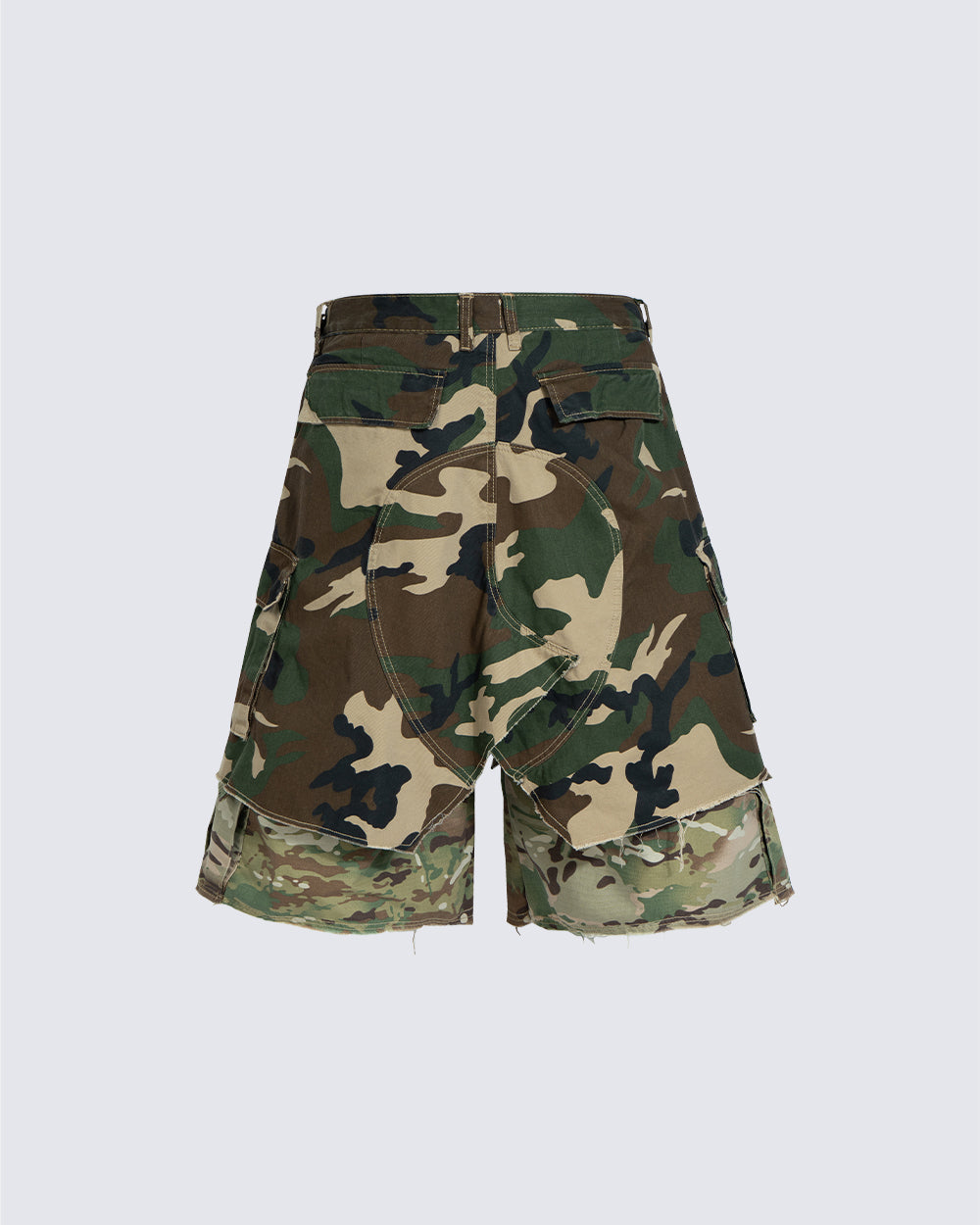 American Style Layered Camouflage Cargo Wide Shorts