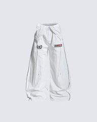 Sporty Deconstructed Elastic-Waist Casual Pants