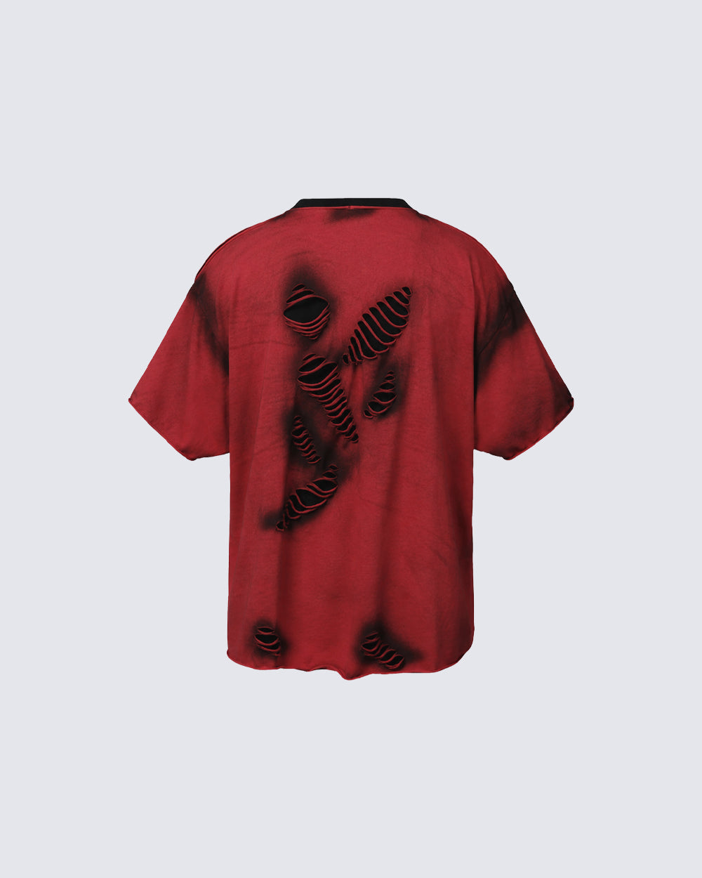 Spray Paint Distressed Layered Streetwear T-Shirt