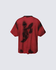Spray Paint Distressed Layered Streetwear T-Shirt