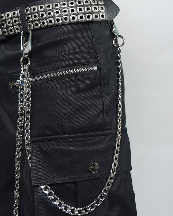 Dark Niche Multi-Pocket PU Cargo Pants