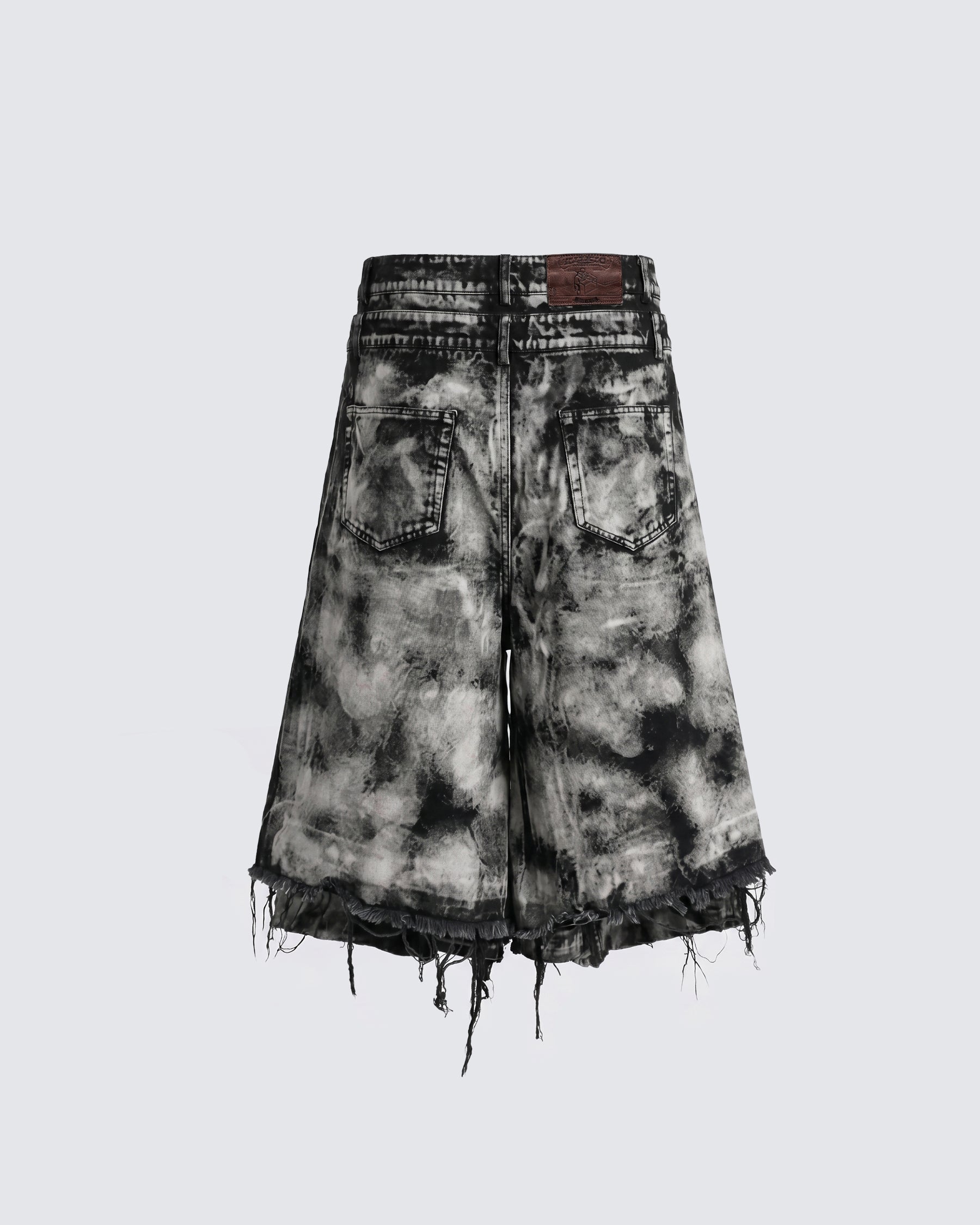 New Raw Hem Ripped Black Jean Shorts