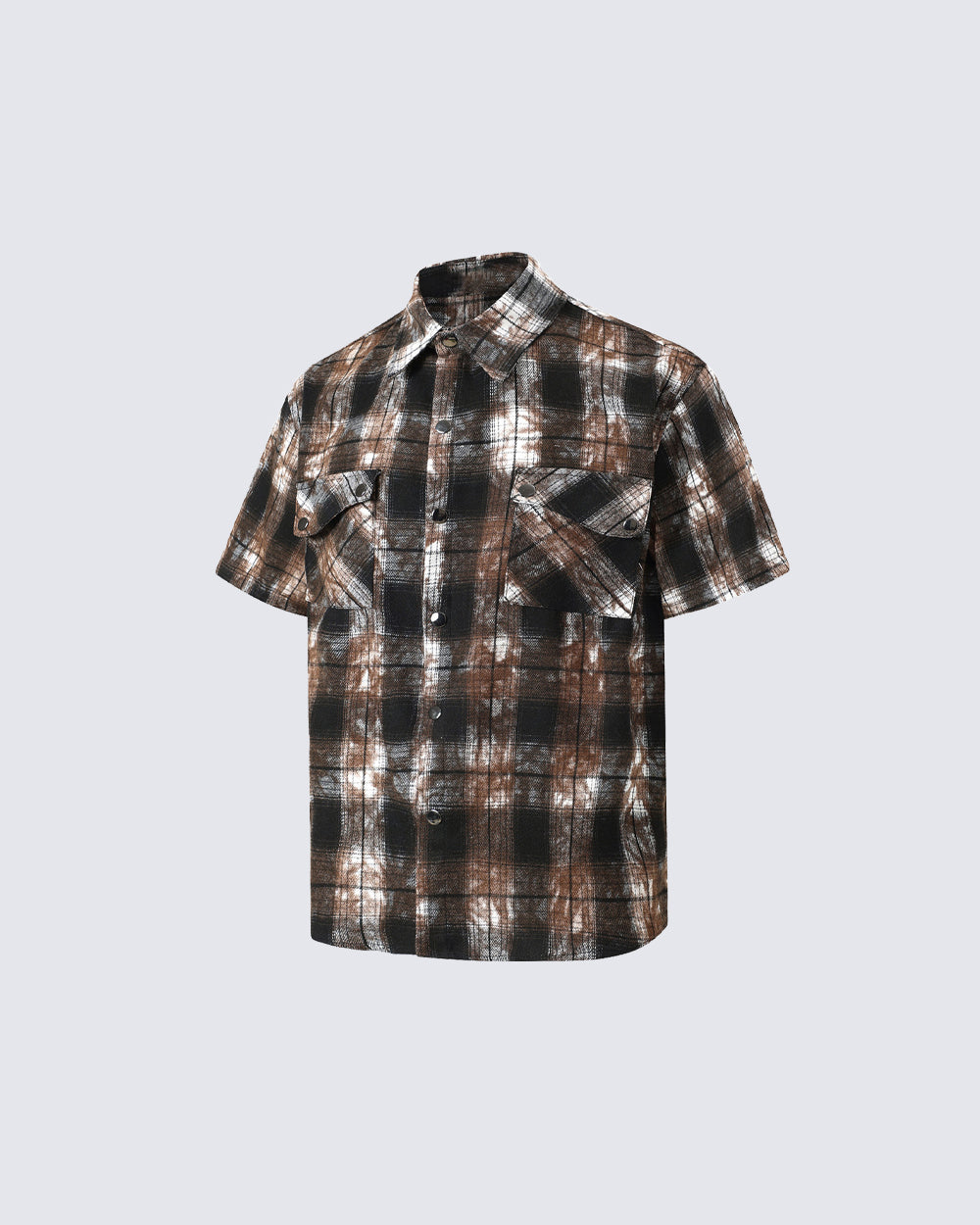 American Vintage Tie-Dye Plaid Shirt T