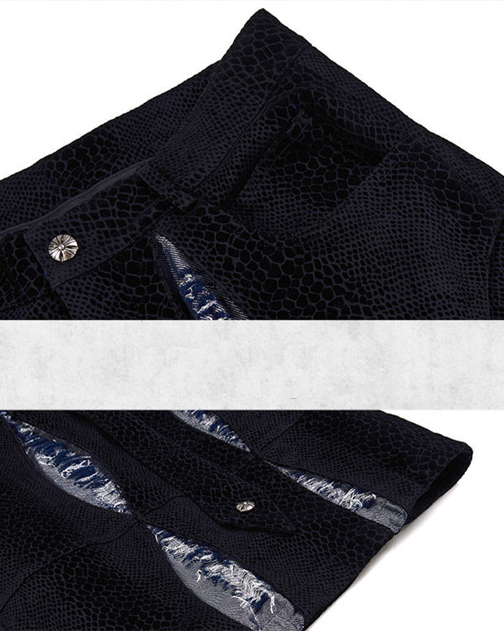 Heavy Washed Distressed Panel Shorts