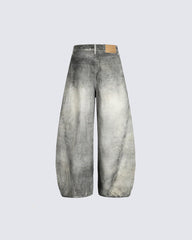 Vintage Washed Wide-Leg Jeans