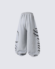 New Studded Graffiti Letter Wide Leg Sweatpants