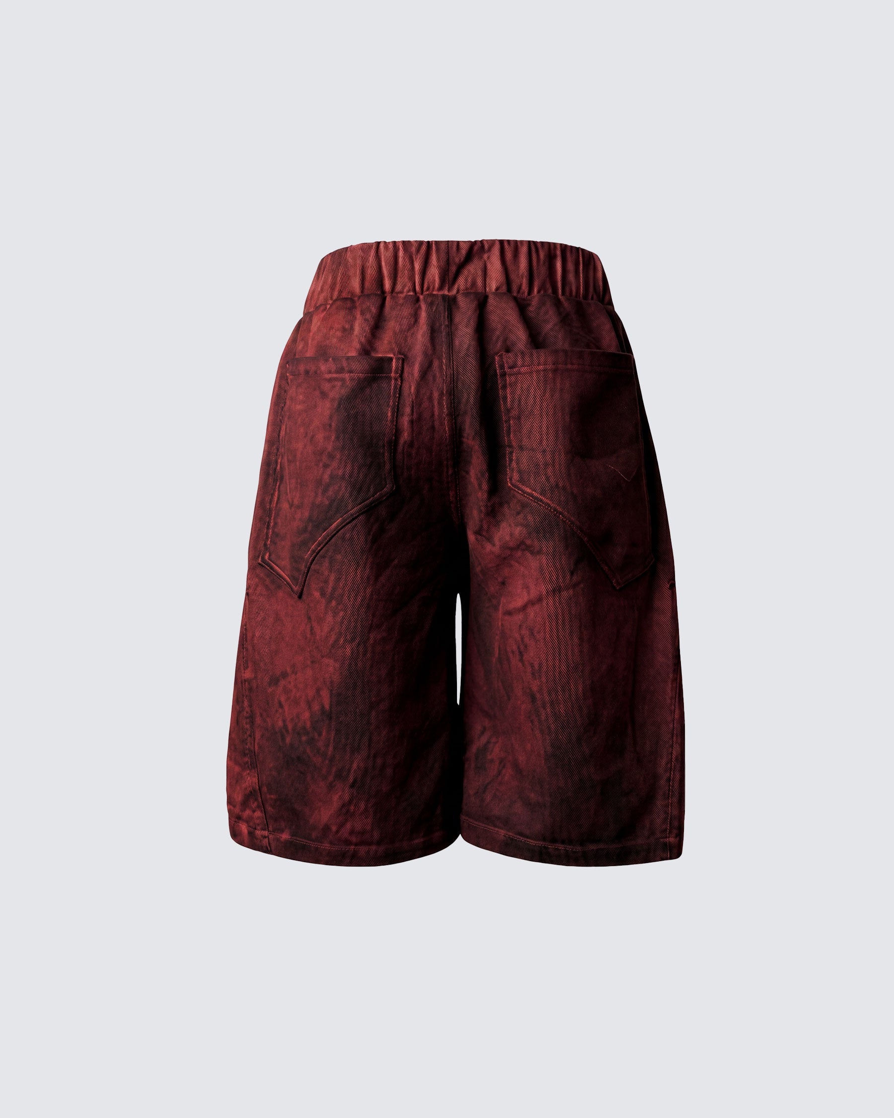 KIIKIO -New Washed Distressed Panel Drawstring Shorts