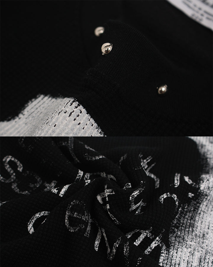 Dark Gothic Cross Graphic Oversized Tee