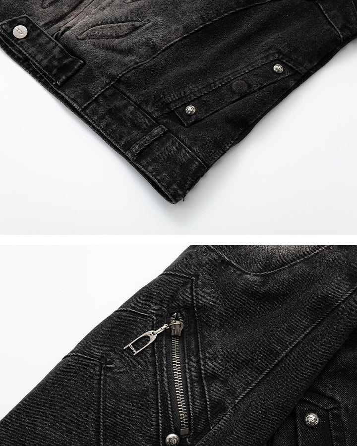 Vintage Washed Stand Collar Jacket
