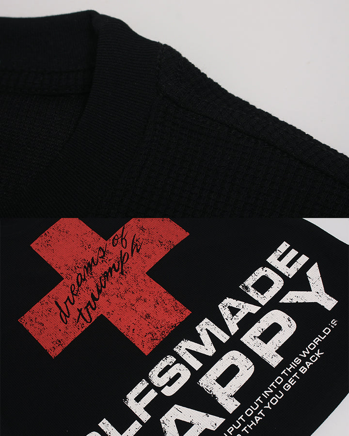 New Gothic Cross Graphic  Black Streetwear T-Shirt