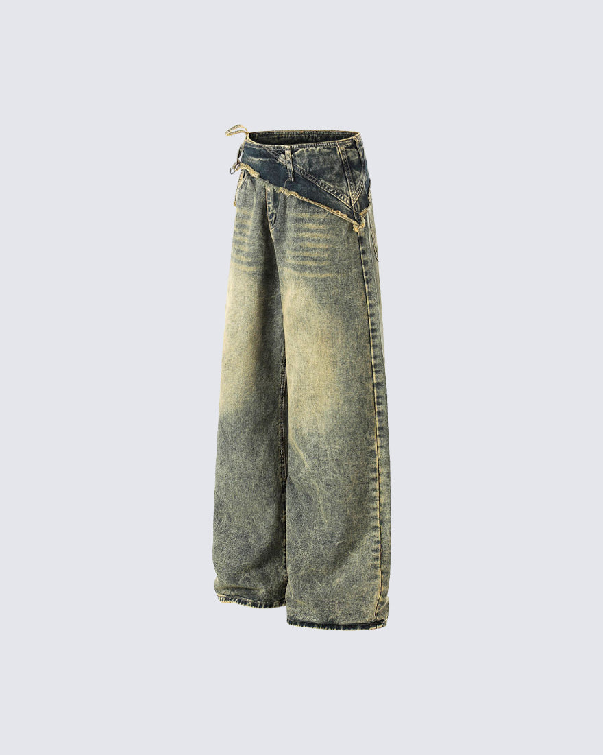 Vintage Deconstructed Patchwork Denim Pants