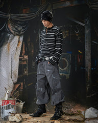 American Wrinkled A-Line Utility Jeans
