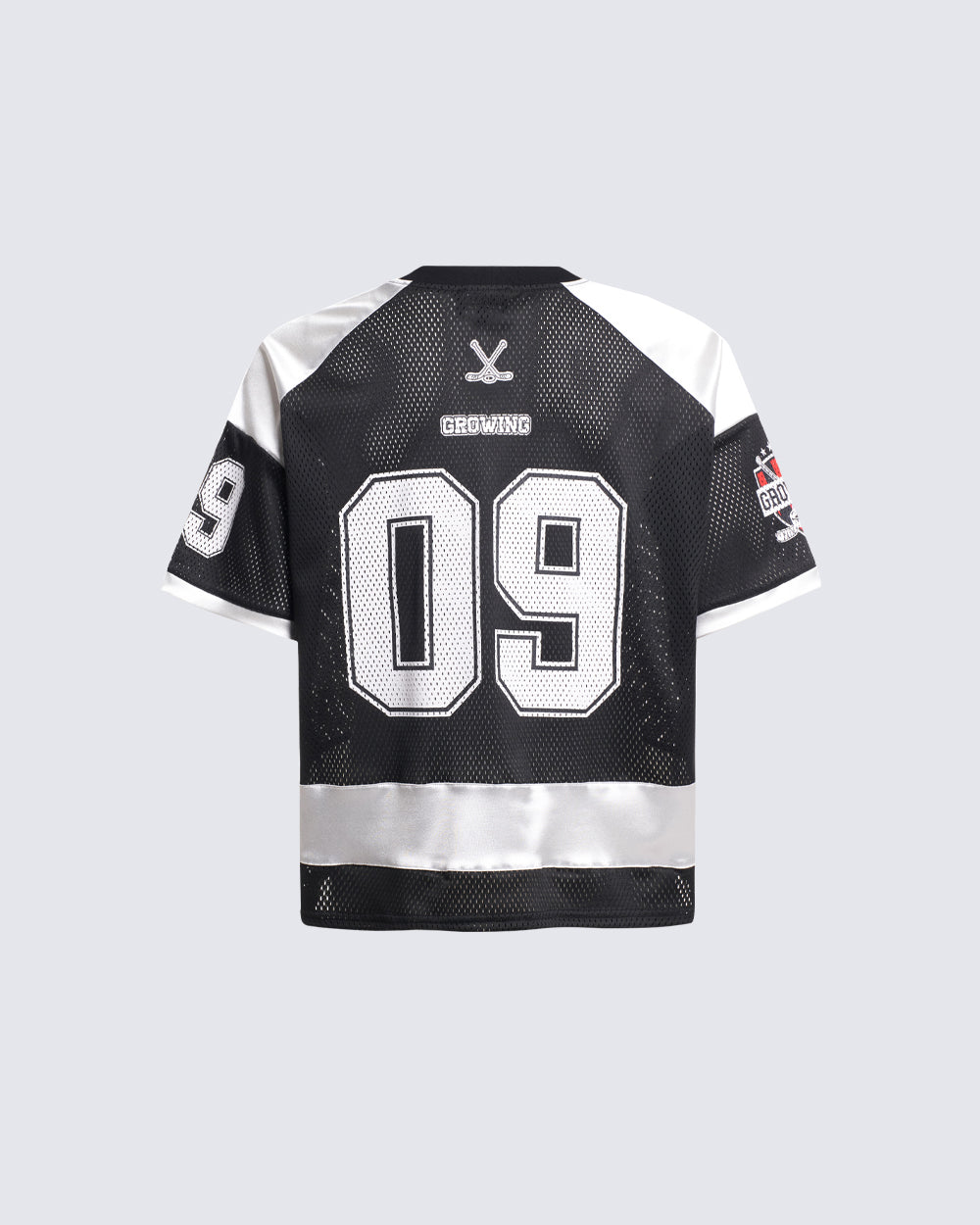 American Retro Trendy Mesh Lace-Up Printed Jersey
