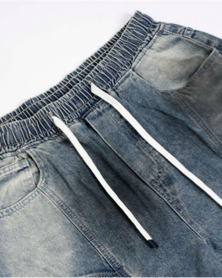 Vintage Washed Wide-Leg Denim Pants