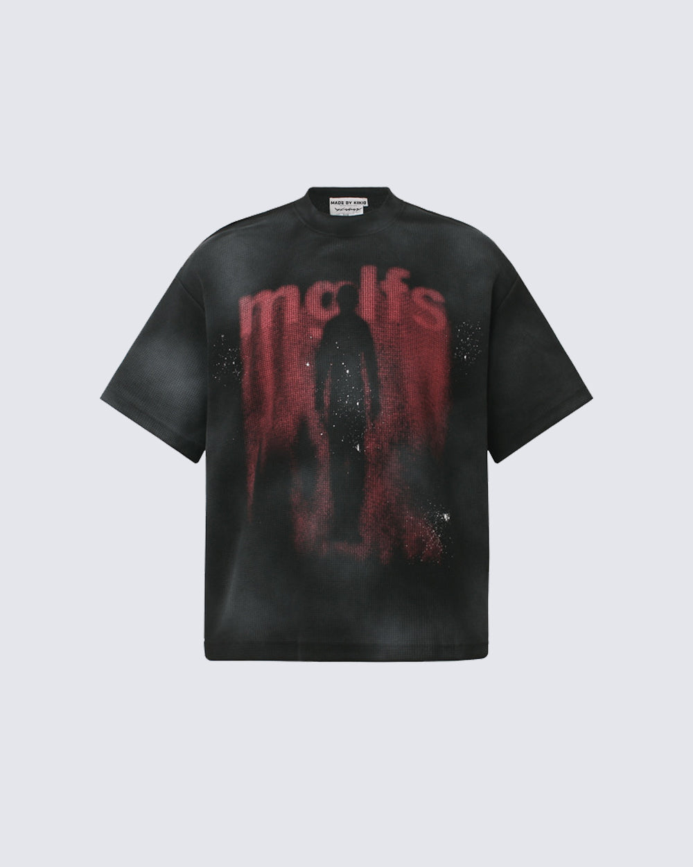 American Retro Street Style Distressed Printed Short T-Shirt