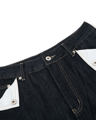 Wide Leg Denim Cargo Casual Pants
