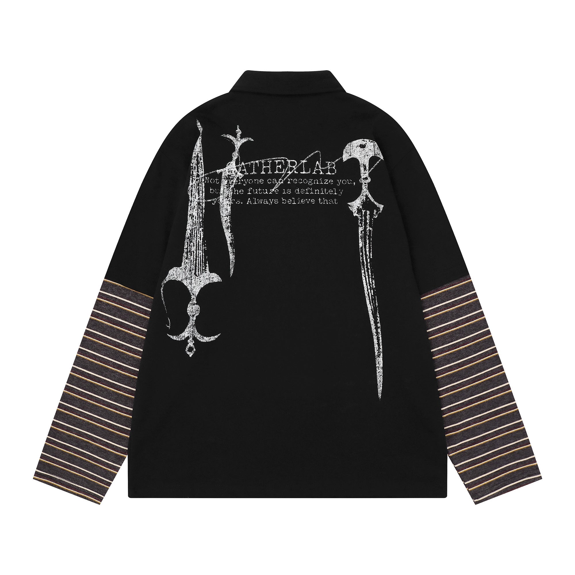 Omirad Layered Graphic Long Sleeve Polo