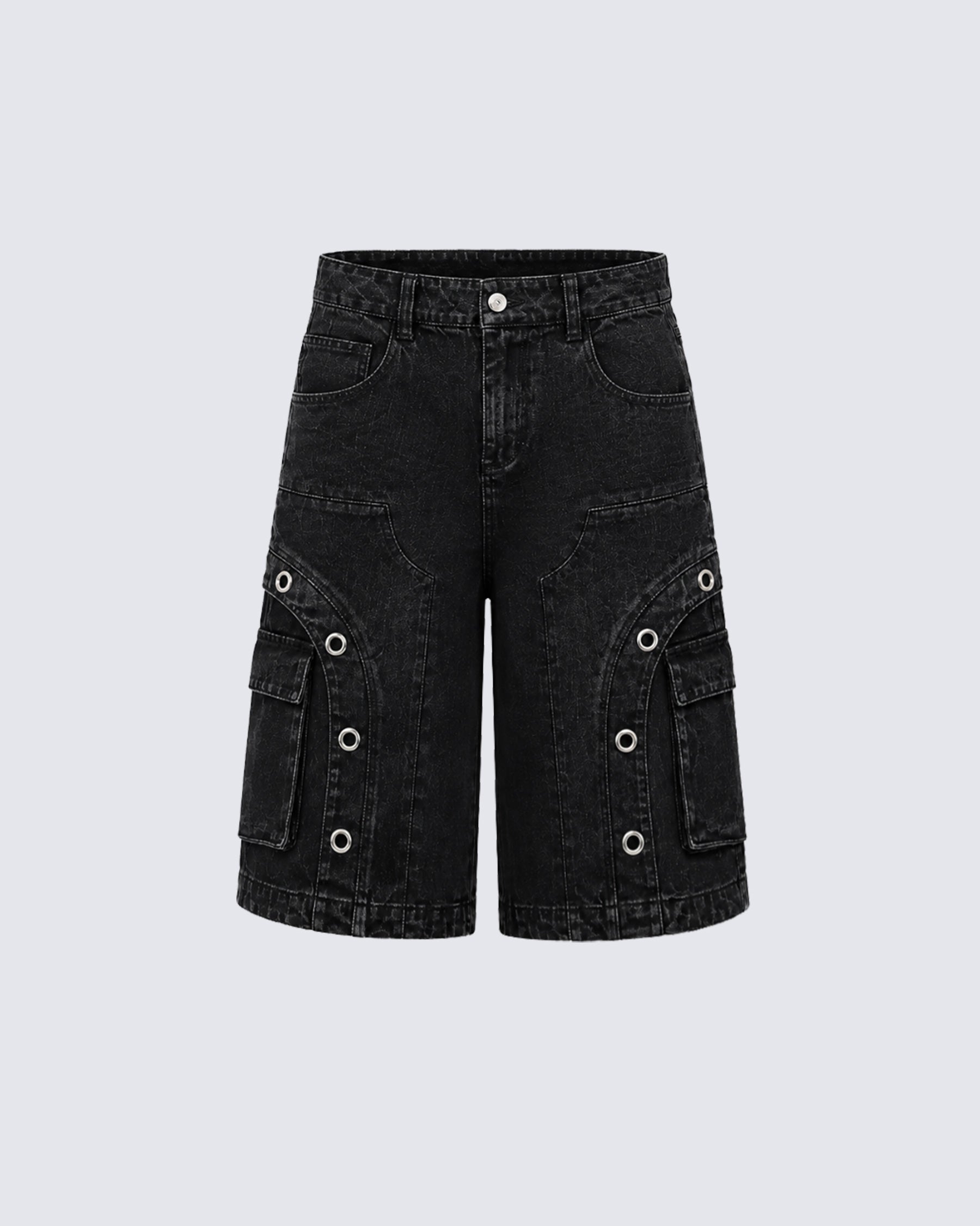 Dark Deconstructed Patchwork Wide-Leg Cropped Jeans