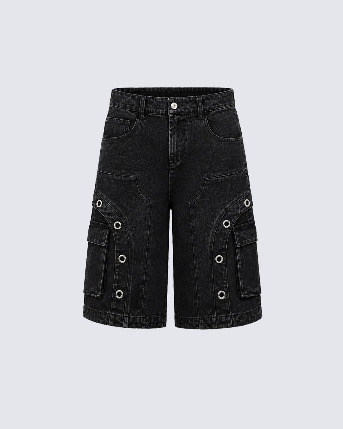 Dark Deconstructed Patchwork Wide-Leg Cropped Jeans