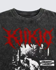 Vintage Washed Graphic Print Oversized T-Shirt
