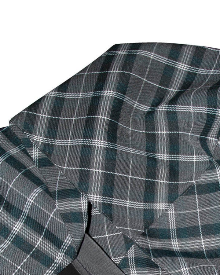 Retro-Inspired  Niche Plaid Faux Two-Piece Short-Sleeved T-Shirt