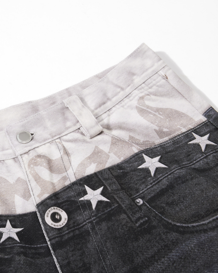 American Vintage Distressed Wide-Leg Denim Pants