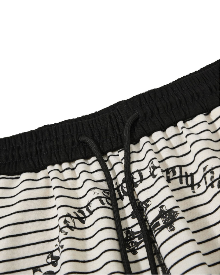 Striped Gothic Graphic Wide Pants