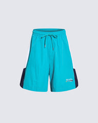 Vintage Colorblock Graphic Track Shorts