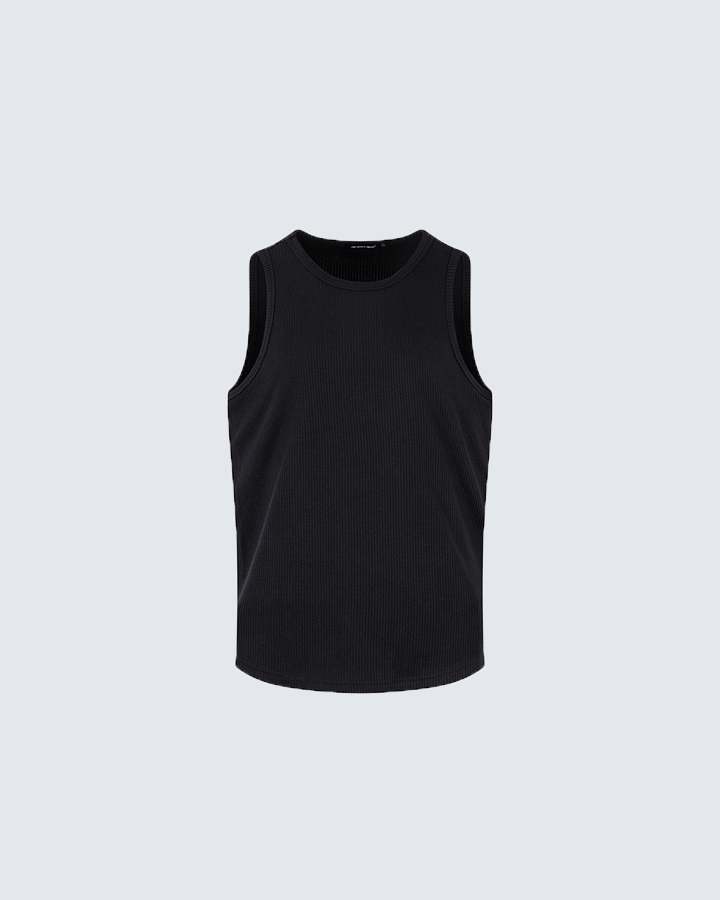 Essential Ribbed Cotton Tank Top – Black & White Minimalist Sleeveless