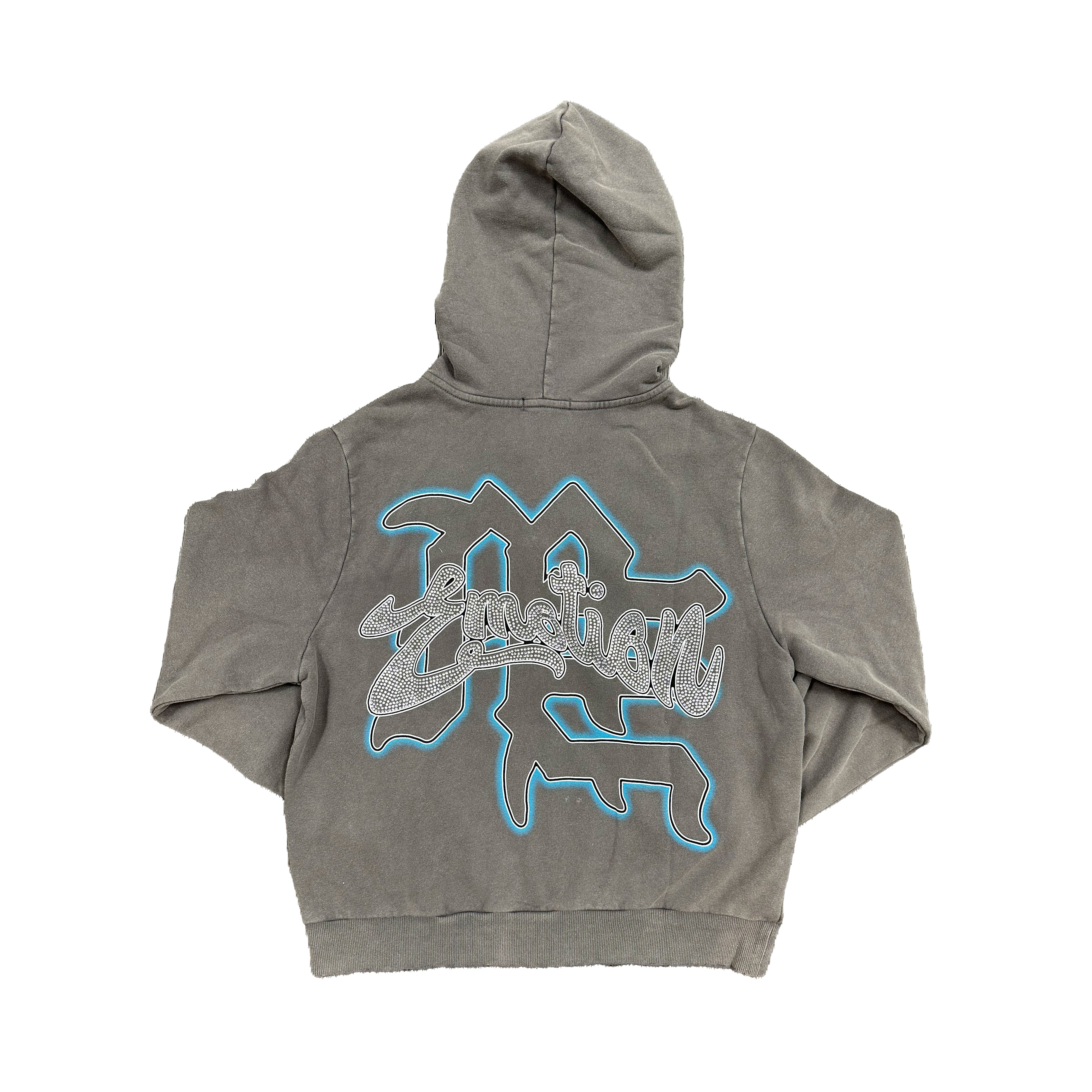 MIXED EMOTION Grey “Rhinestone” Hoodie
