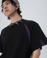 New Streetwear Color-Block Short Sleeve Tee