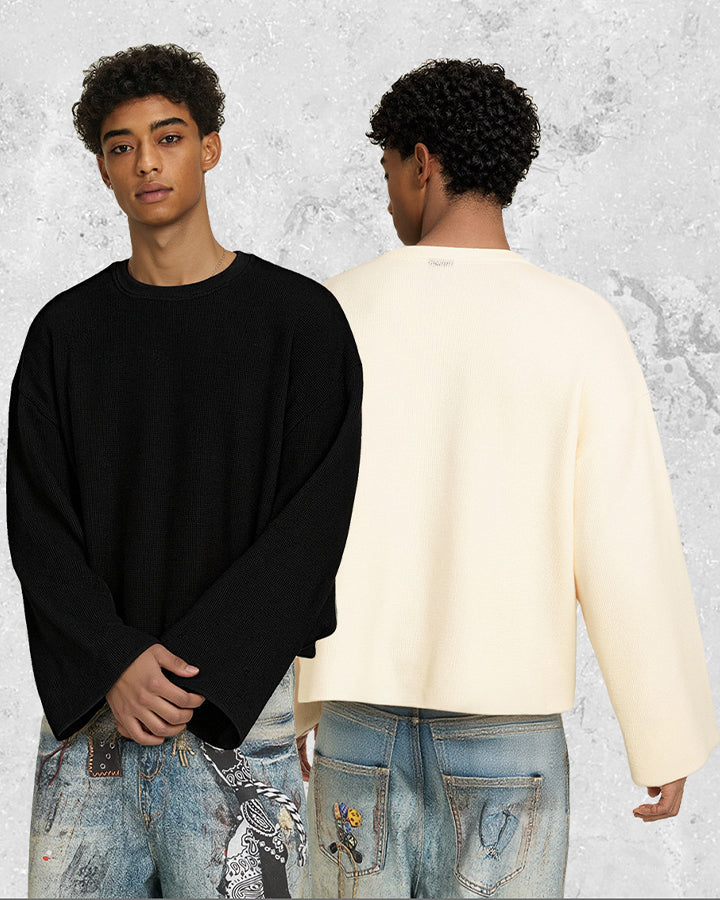 Minimal Ribbed Long Sleeve T-Shirt