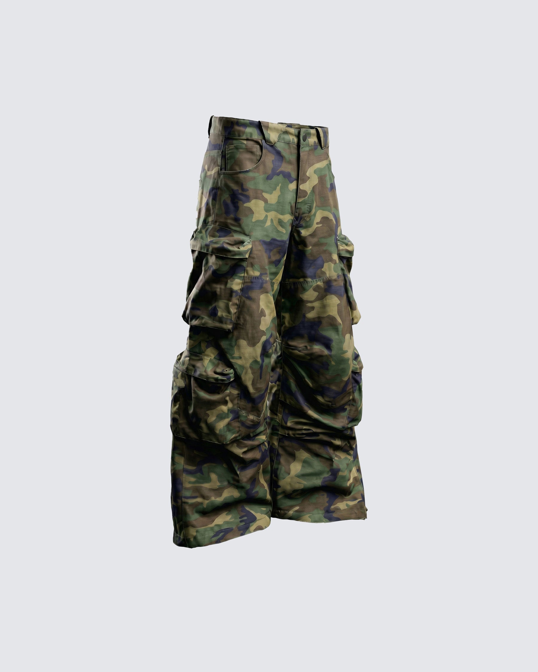 KIIKIO-New Y2K Camo Multi-Pocket Wide Leg Cargo Pants