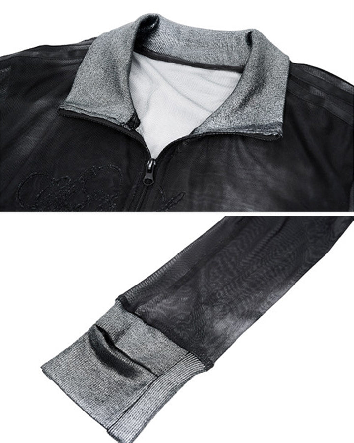 Subculture Mesh Slim-Fit Long Sleeve Top