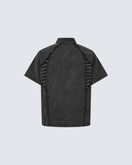 High-Street Deconstructed Washed Polo Shirt