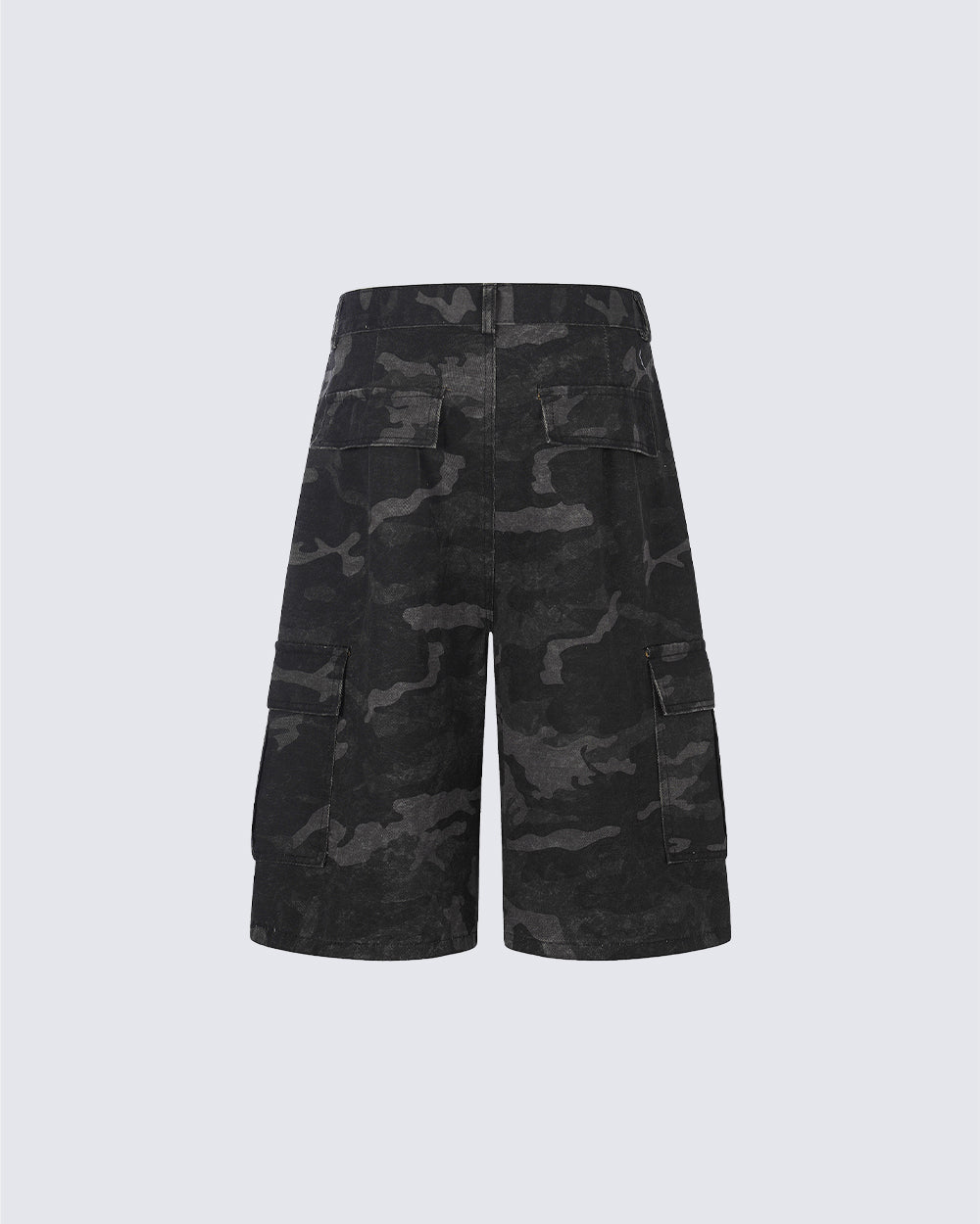 American Style Camouflage Cargo Wide Denim Shorts