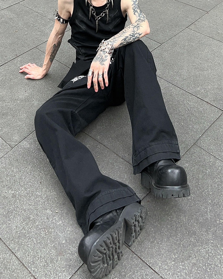 Y2K New American Star Graphic Flare Pants