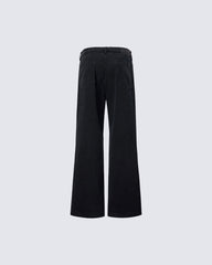 Minimal Rivet Panel Wide Leg Pants