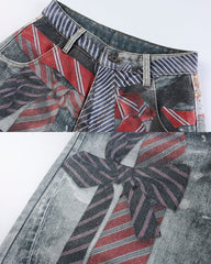 New Tied-Print Balloon Jeans