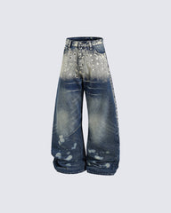 American Punk Metal Blade Denim Pants