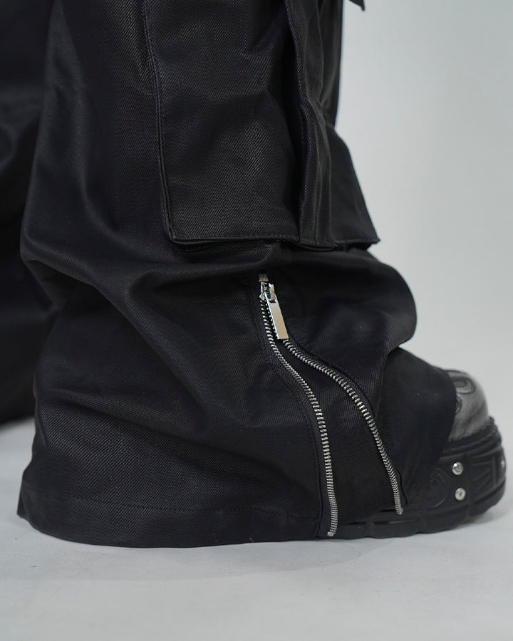 Dark Niche Multi-Pocket PU Cargo Pants