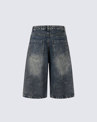 American Retro Star Patch Denim Shorts