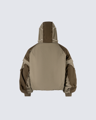 Deconstructed Patchwork Hooded Jacket